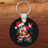 ダビングサンタクロースのクリスマスツリーライトボーイズ子供 キーホルダー (正面)