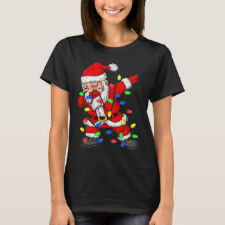 ダビングサンタクロースのクリスマスツリーライトボーイズ子供 Tシャツ