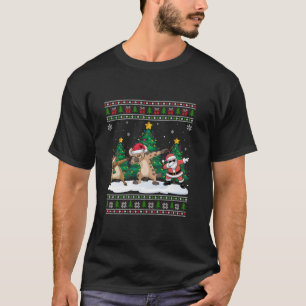 ダビングサンタトナディアハイエナツリーライツ醜いクリスマス Tシャツ
