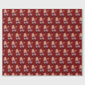 ダビングサンタトランプ | トランプのクリスマス ラッピングペーパー (フラット)