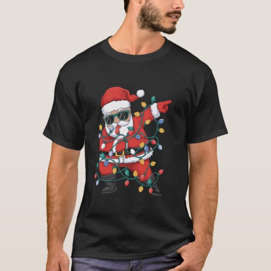 ダビングサンタメリークリスマスおもしろいサンタクリスマ Tシャツ (正面)
