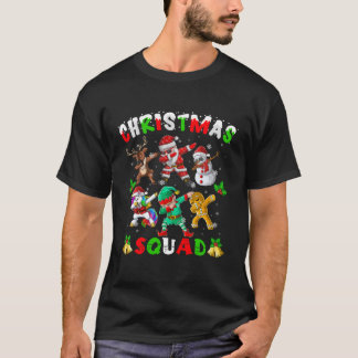 ダビングサンタ小妖精や小人トナディユニコーン雪だるまクリスマス Tシャツ