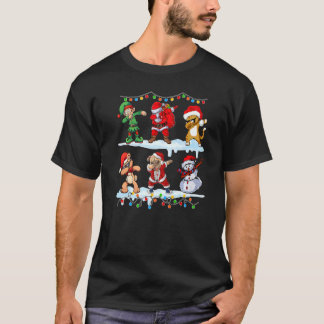 ダビングサンタ小妖精や小人フレンズクリスマスキッズボーイズメンズ Tシャツ