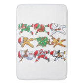 ダビングサンタ小妖精や小人フレンズクリスマスボーイズガールメンズ バスマット (正面縦)