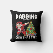 ダビングザのまわりにクリスマスツリーサンタホリデイ クッション (正面)