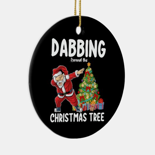 ダビングザのまわりにクリスマスツリーサンタホリデイ セラミックオーナメント (右)