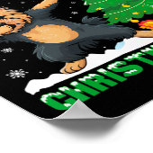 ダビングザのまわりにクリスマスツリーヨークシャーテリアドッグクリスマス ポスター (角)