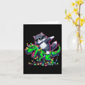 ダビングシベリア猫オンクリスマスライト恐竜Tレックス カード (黄色い花)