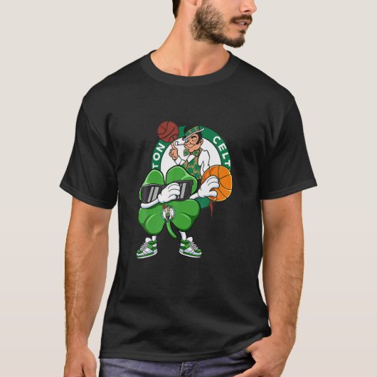 ダビングシャムロックバスケSt patricks dayボストン Tシャツ (正面)