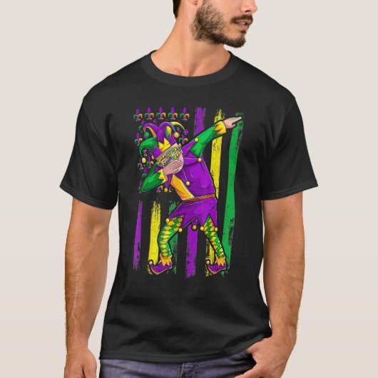 ダビングジェスターマルディグラスマスク国旗の衣装カーニヴ Tシャツ (正面)