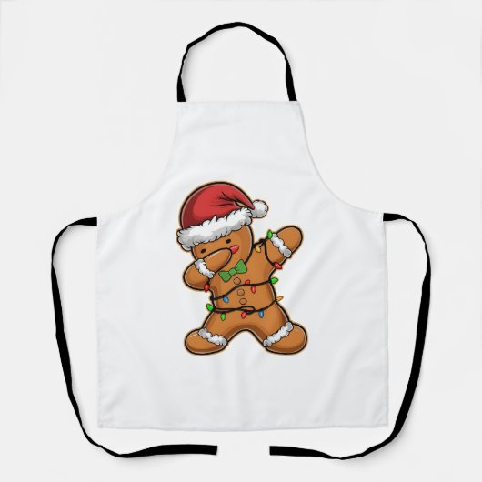 ダビングジンジャーブレッドツリーライトクリスマス エプロン (正面)