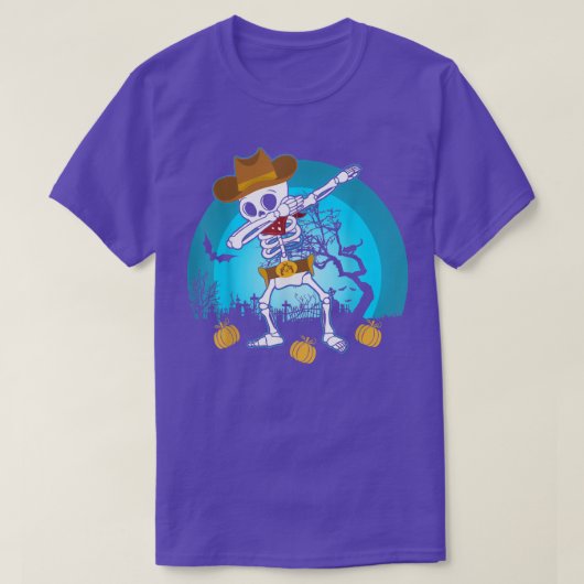 ダビングスケルトンカウボーイ帽面白い Tシャツ (デザイン正面)