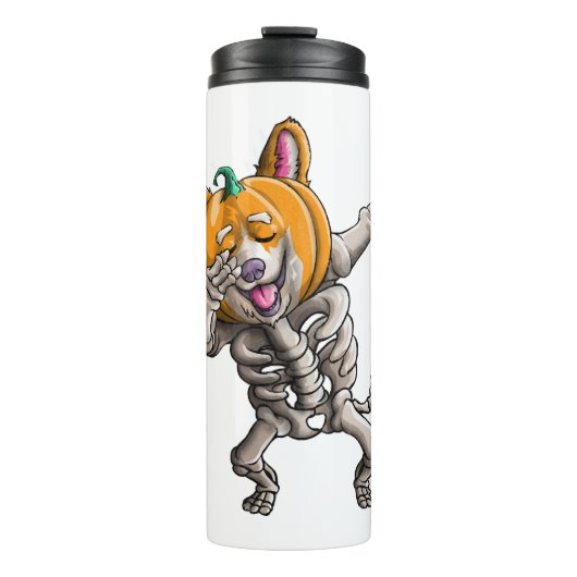 ダビングスケルトンコルギキュートハロウィーンコおもしろいルギ タンブラー (正面)