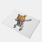 ダビングスケルトンコルギキュートハロウィーンコおもしろいルギ ドアマット (アングル)