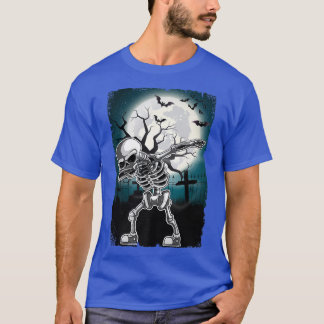 ダビングスケルトンハロウィーンキッズボーイカッコいい  Tシャツ
