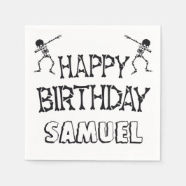 ダビングスケルトンハロウィーンハッピーバースデーパーティー スタンダードカクテルナプキン