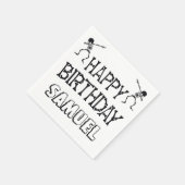 ダビングスケルトンハロウィーンハッピーバースデーパーティー スタンダードカクテルナプキン (角)