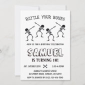 ダビングスケルトンハロウィーンハッピーバースデーパーティー 招待状 (正面)