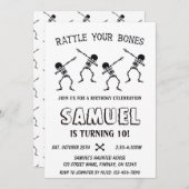 ダビングスケルトンハロウィーンハッピーバースデーパーティー 招待状 (正面/裏面)