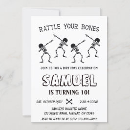 ダビングスケルトンハロウィーンハッピーバースデーパーティー 招待状