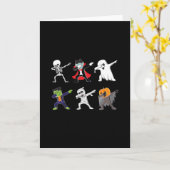 ダビングスケルトンハロウィーン、ハロウィーン、ダブボーイズ カード (黄色い花)