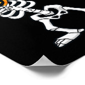 ダビングスケルトンパンプキンヘッドおもしろいハロウィーンダブ ポスター (角)