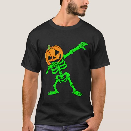 ダビングスケルトンパンプキンヘッドハロウィンダブ Tシャツ (正面)