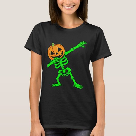 ダビングスケルトンパンプキンヘッドハロウィンダブ Tシャツ (正面)