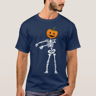 ダビングスケルトンフロスダンスパンプキン顔おもしろいハ Tシャツ