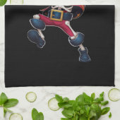 ダビングスケルトン海賊ハロウィンキッズジョリーロジャー キッチンタオル (折り畳み)