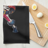 ダビングスケルトン海賊ハロウィンキッズジョリーロジャー キッチンタオル (四つ折り)