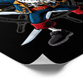 ダビングスケルトン海賊ハロウィンキッズジョリーロジャー ポスター (角)