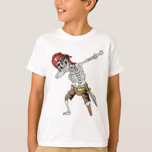 ダビングスケルトン海賊ハロウィンキッズジョリーロジャー Tシャツ