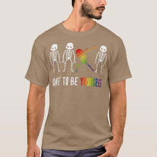 ダビングスケルトンLGBTレズビエアルプライド月 Tシャツ