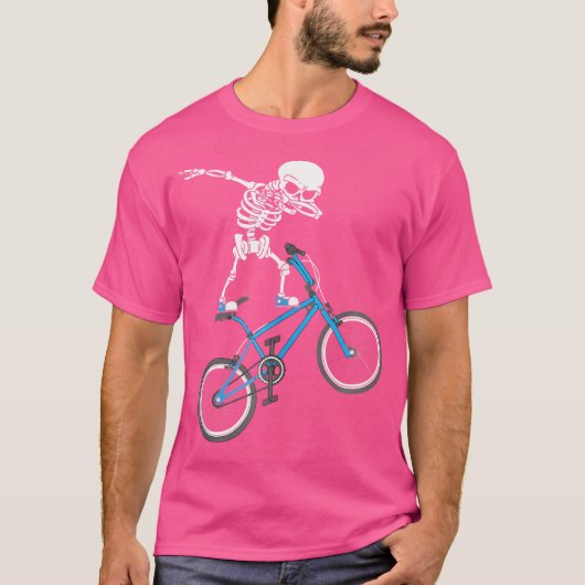 ダビングスケルトンMtb自転車Bmxおもしろい Tシャツ (正面)