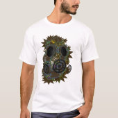 ダビングステップ原子灰のマスクマイクロ繊維の妻虐待者 Tシャツ (正面)