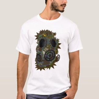 ダビングステップ原子灰のマスクマイクロ繊維の妻虐待者 Tシャツ