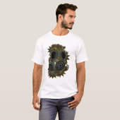 ダビングステップ原子灰のマスクマイクロ繊維の妻虐待者 Tシャツ (正面フル)