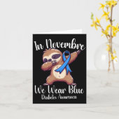 ダビングスロース 11月は青を身に着ける 糖尿病の認識 カード (黄色い花)