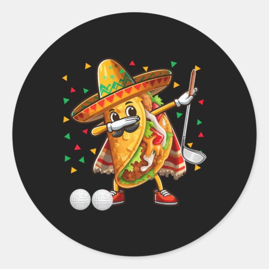 ダビングタコ遊のゴルフCinco De Mayo Player Mex ラウンドシール (正面)