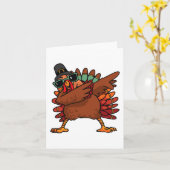 ダビングターキー感謝祭の日巡礼少年たち女の子 カード (黄色い花)