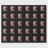 ダビングダブサンタクリスマスクリスマスホリデーファミリー ラッピングペーパー (フラット)