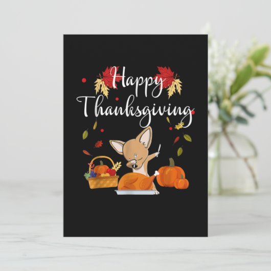 ダビングチワホアドッグターキーハッピーサンクスギビング 案内状 (スタンド正面)