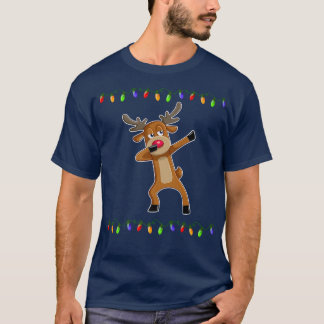 ダビングトナディアクリスマスライトダブおもしろいレインド Tシャツ