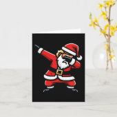 ダビングトランプサンタ醜いクリスマスセーター カード (黄色い花)