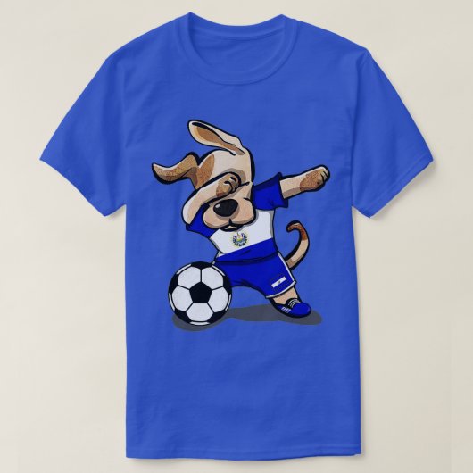 ダビングドッグエルサルバドルサッカーサルバドリアン国旗 Tシャツ (デザイン正面)