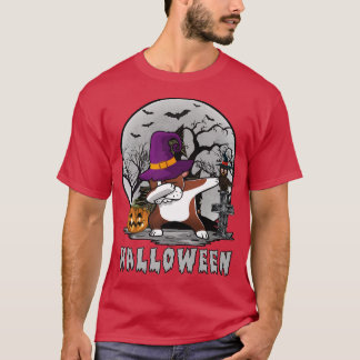 ダビングドッグハロウィーンボストンテリアードッグダブハットW Tシャツ