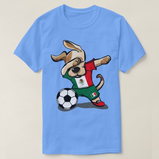 ダビングドッグメキシコサッカーファンのジャージーメキシコ足 Tシャツ (デザイン正面)