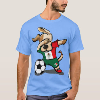 ダビングドッグメキシコサッカーファンのジャージーメキシコ足 Tシャツ