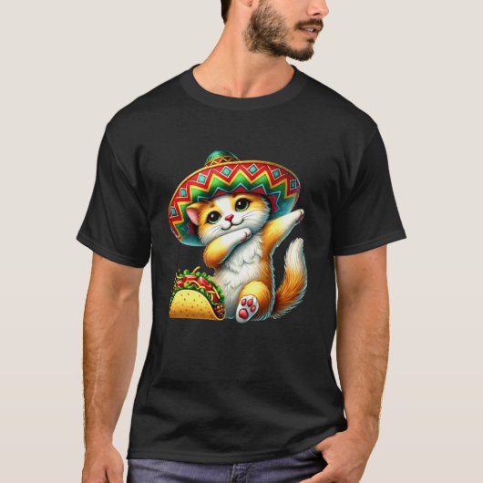 ダビングネコ タコ シンコデマヨ メキシコ フィエスタ キッズ Tシャツ (正面)